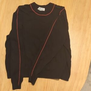 & Other Stories Turtleneck Black With Red Accent Stripe | Size XS